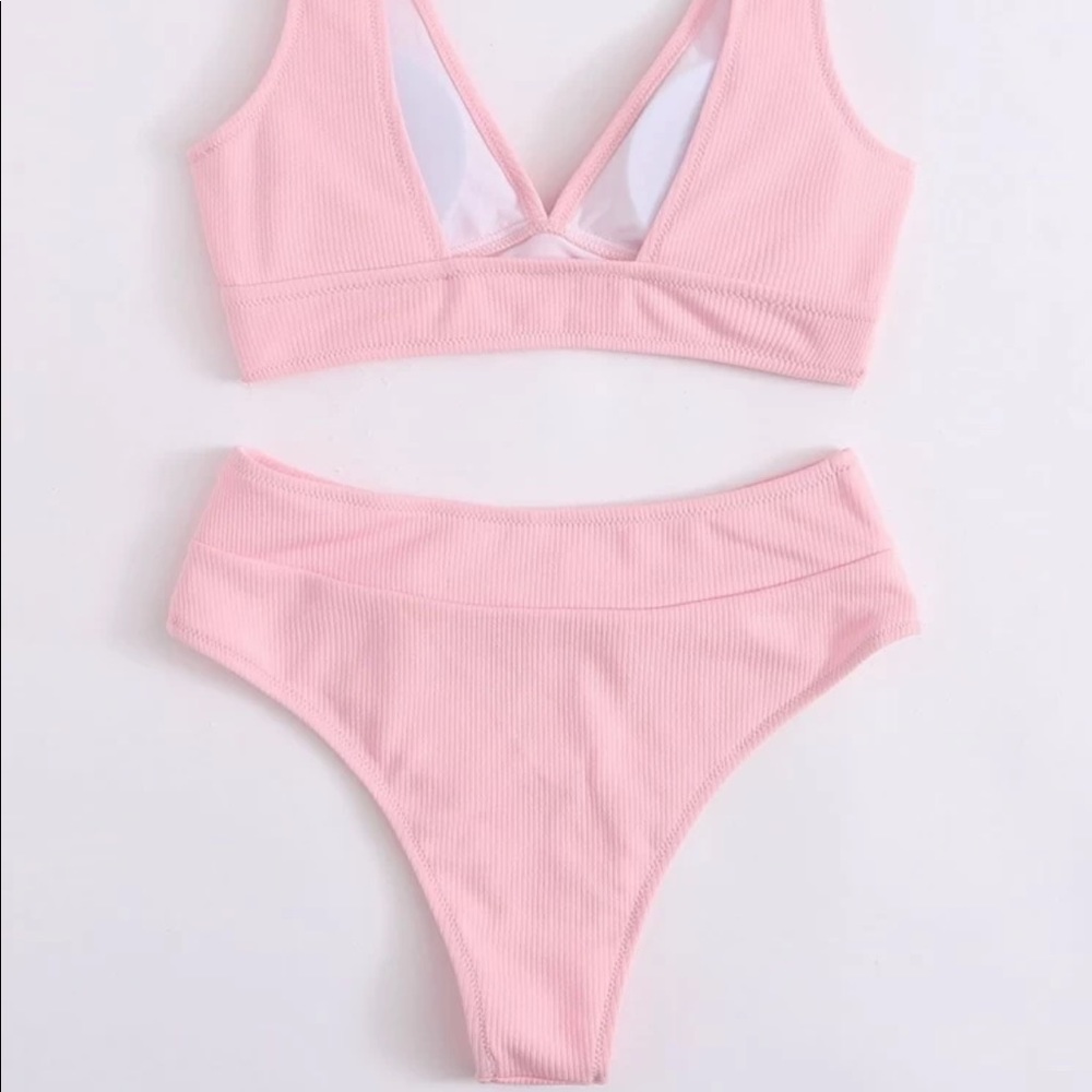 Light Pink Ribbed Bikini - Picture 4 of 4